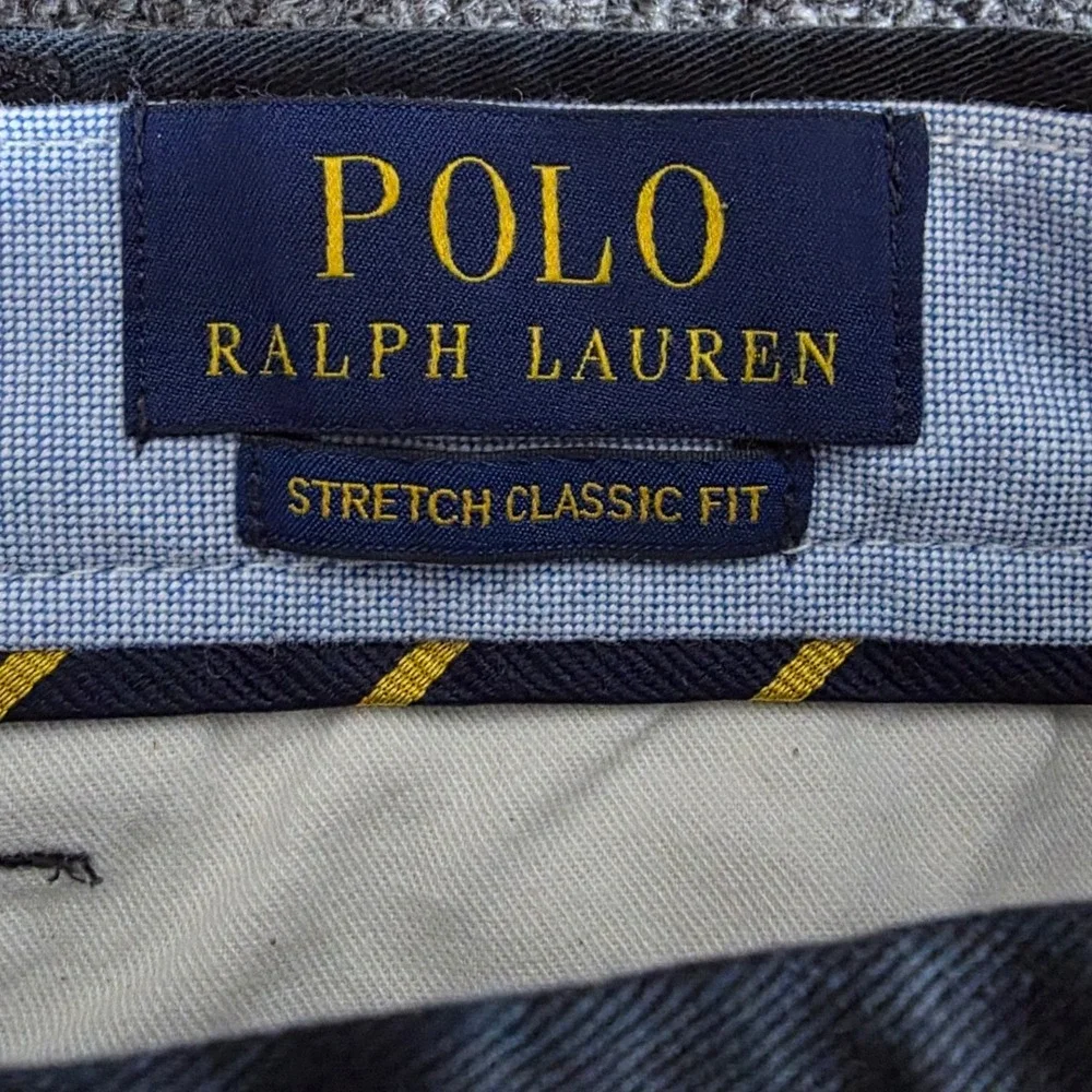 Polo Ralph Lauren Stretch Classic Fit Chino Pants Mens Black Cotton Twill Read